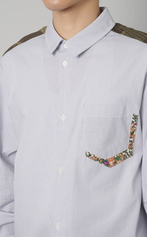 バックタックストライプシャツ