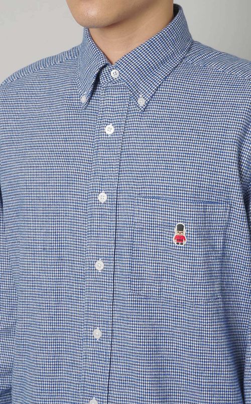 ワンポイントボタンダウンネルシャツ