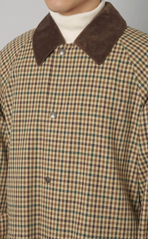 ボンディングチェックハンティングコート