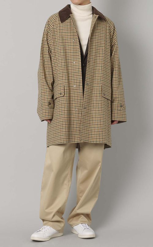 ボンディングチェックハンティングコート