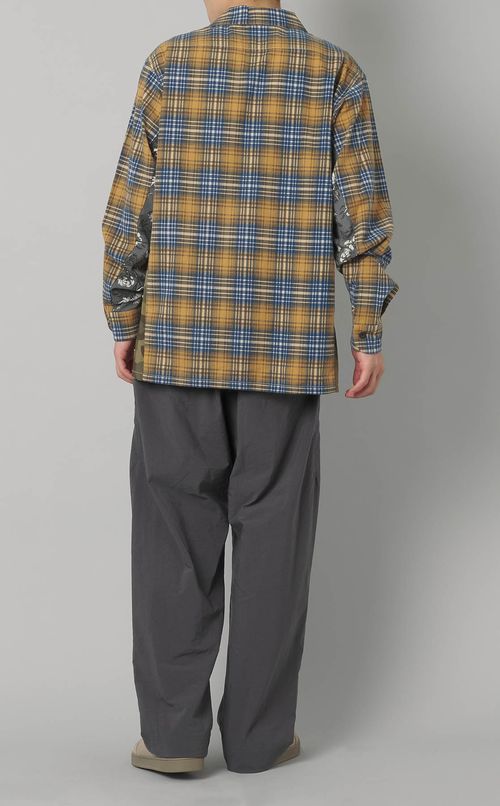 サイド切替チェックシャツ