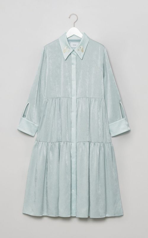 金駒刺繍ティアードワンピース