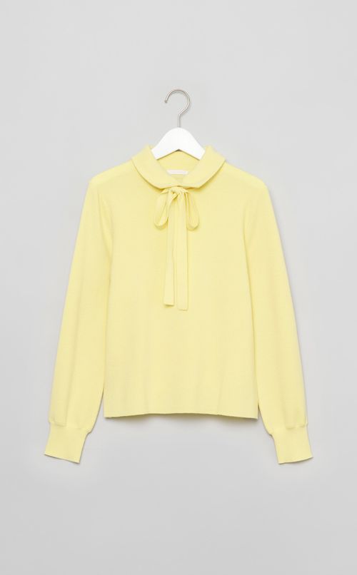 ボウタイハイネックニット