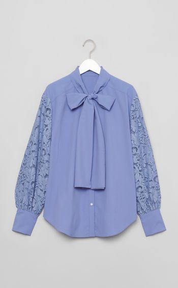 タイプライターレーススリーブブラウス