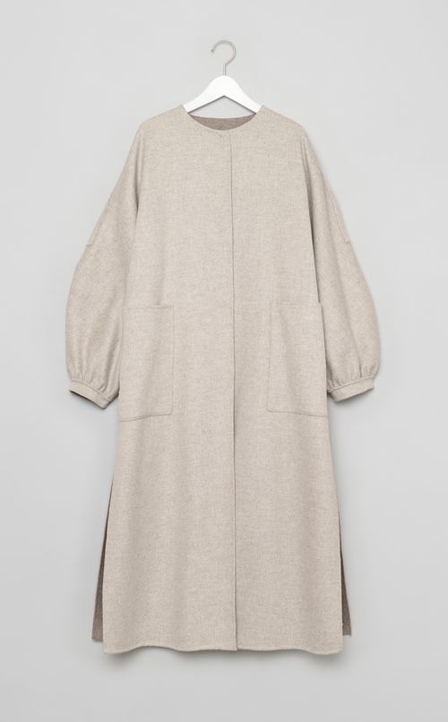 バイカラーリバーノーカラーコート