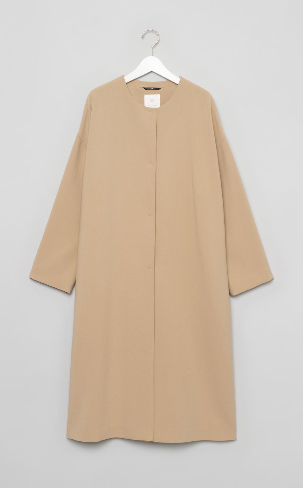 ダブルクロスストレッチノーカラーコート