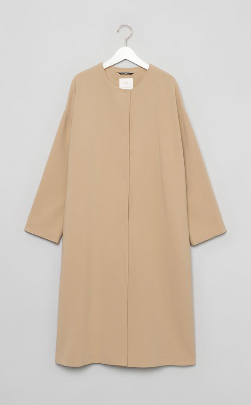 ダブルクロスストレッチノーカラーコート