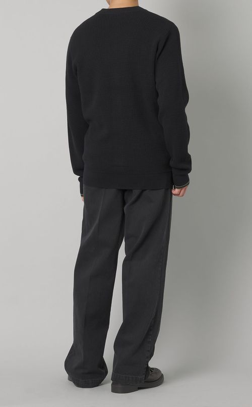 ワッフルステッチVネックカーディガン