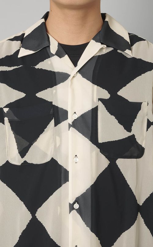 シフォンダイヤモンドオープンシャツ