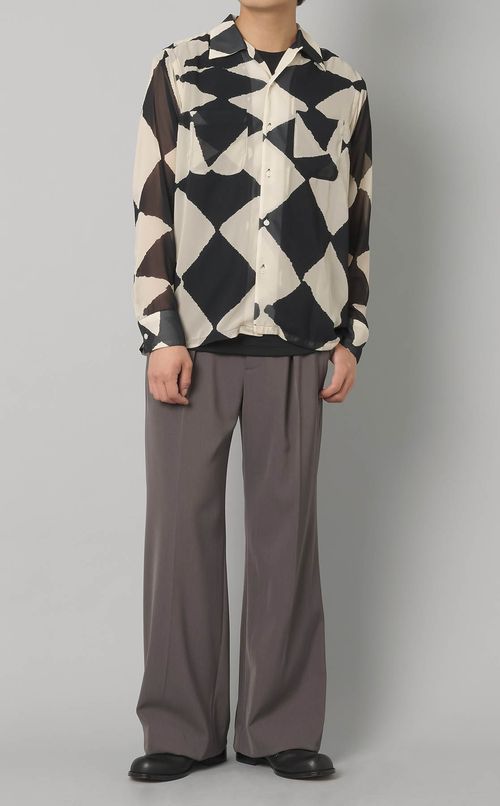 シフォンダイヤモンドオープンシャツ