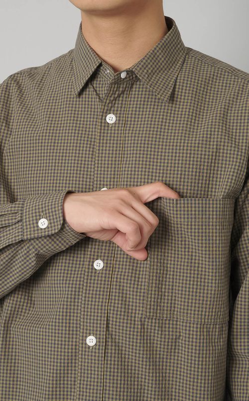 レギュラーカラーギンガムチェックシャツ