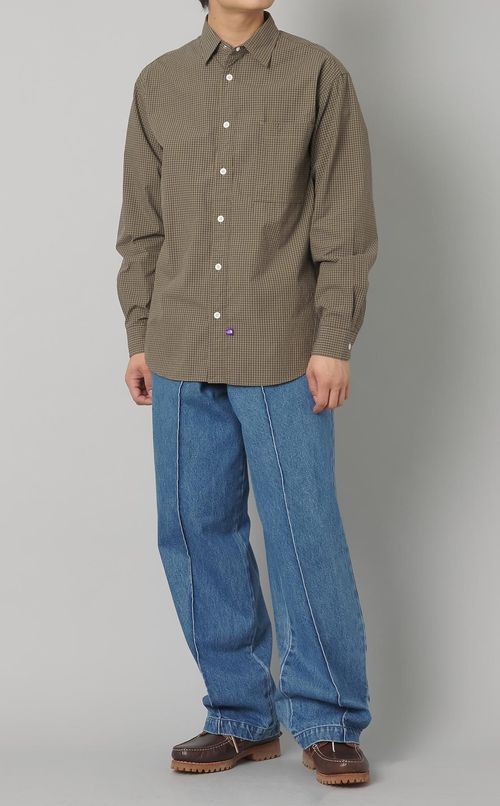 レギュラーカラーギンガムチェックシャツ