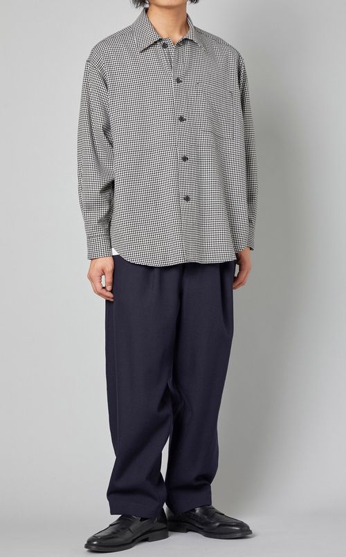 ウールギャバジンワンタックパンツ