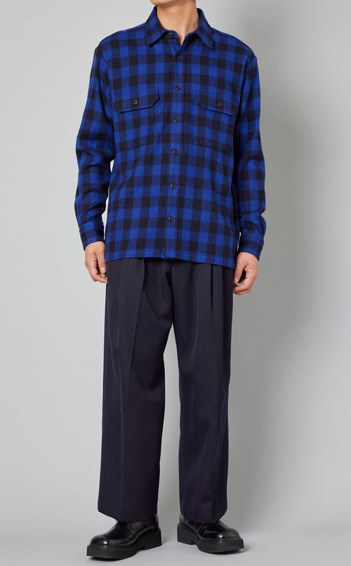 ウールチェックワークシャツ