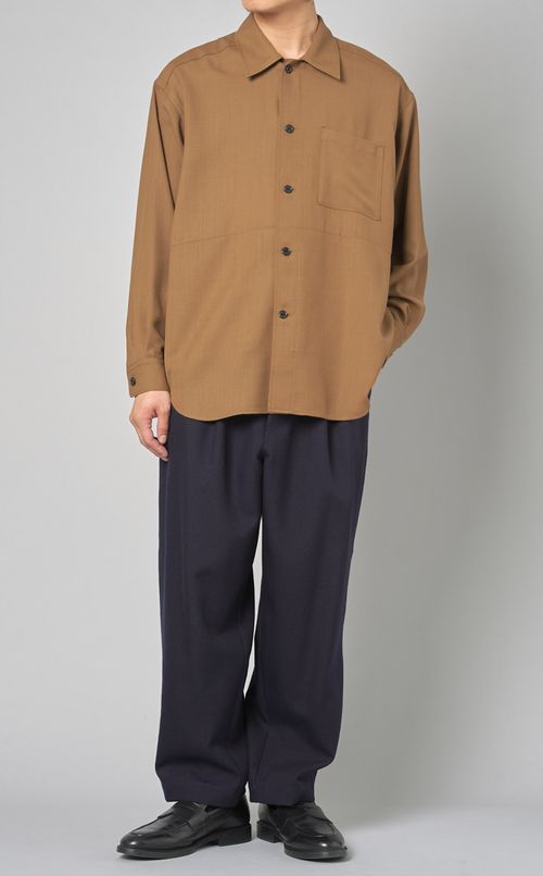 ウールギャバジンワンタックパンツ