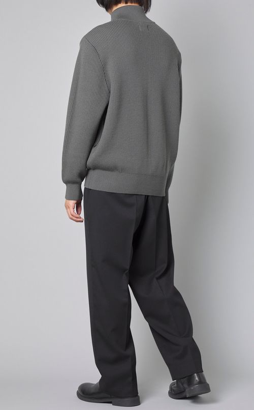 リブニットジップブルゾン