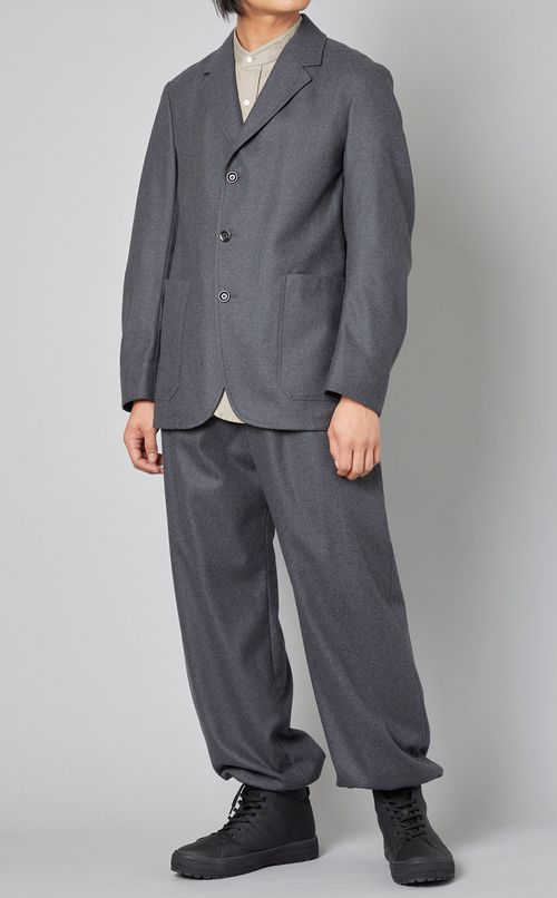 ウールカシミヤドローストリングパンツ