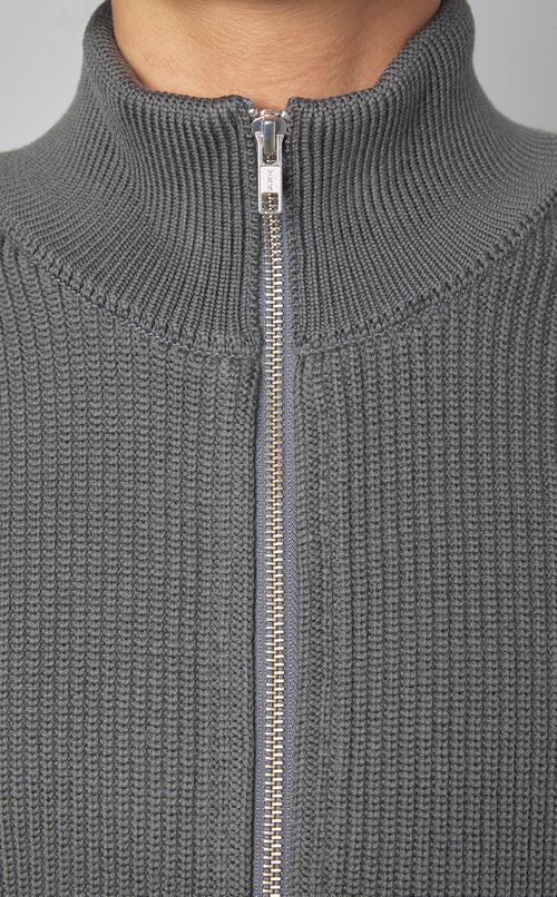 リブニットジップブルゾン