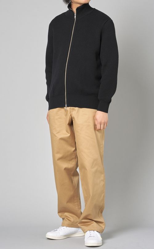 リブニットジップブルゾン