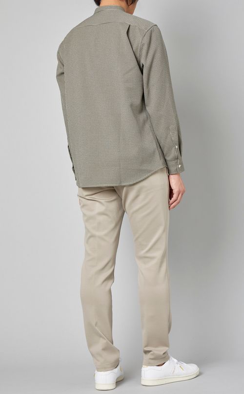 クラシックチェックバンドカラーシャツ