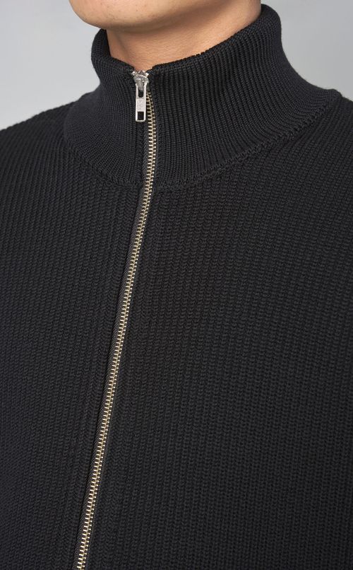 リブニットジップブルゾン