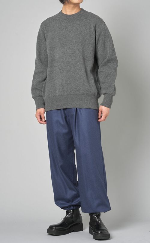 ウールカシミヤドローストリングパンツ
