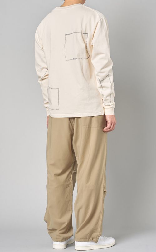 サシコ刺繍クルーネックロングTシャツ