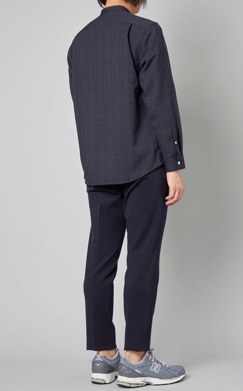 クラシックチェックバンドカラーシャツ