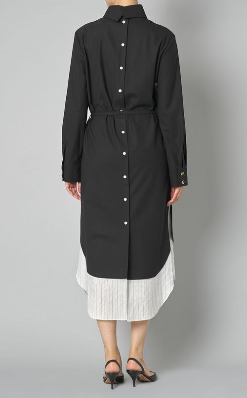 ボタンバックベルテッドワンピース