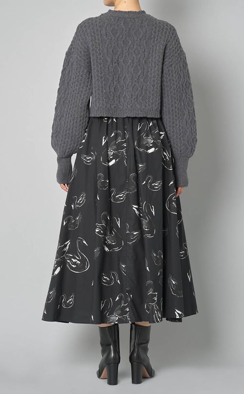 ケーブルショートニットプルオーバー