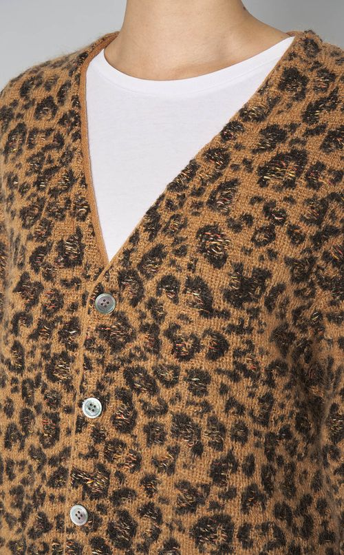 レオパードVネックカーディガン
