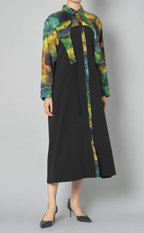 マーブルペイントイレヘムワンピース