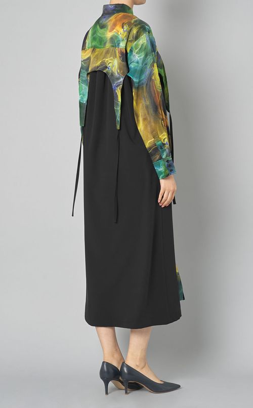 マーブルペイントイレヘムワンピース