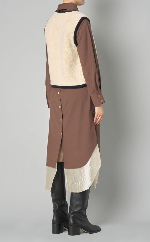 Vネックトリミング二ットベスト