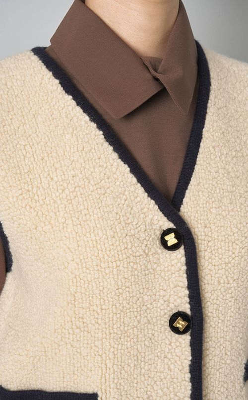 Vネックトリミング二ットベスト