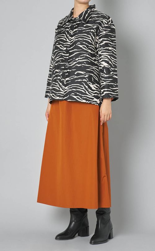 コットンキーネックロングワンピース