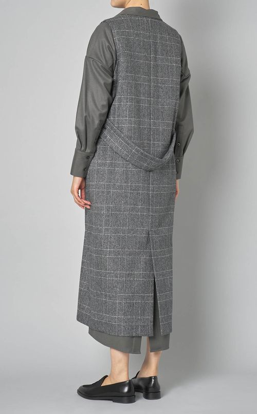 グレンチェックロングジレワンピース