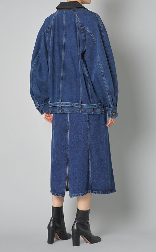 ウォッシュドデニムボンバーブルゾン