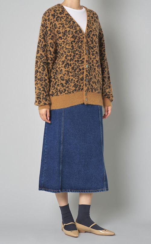 ウォッシュドデニムベルテッドスカート