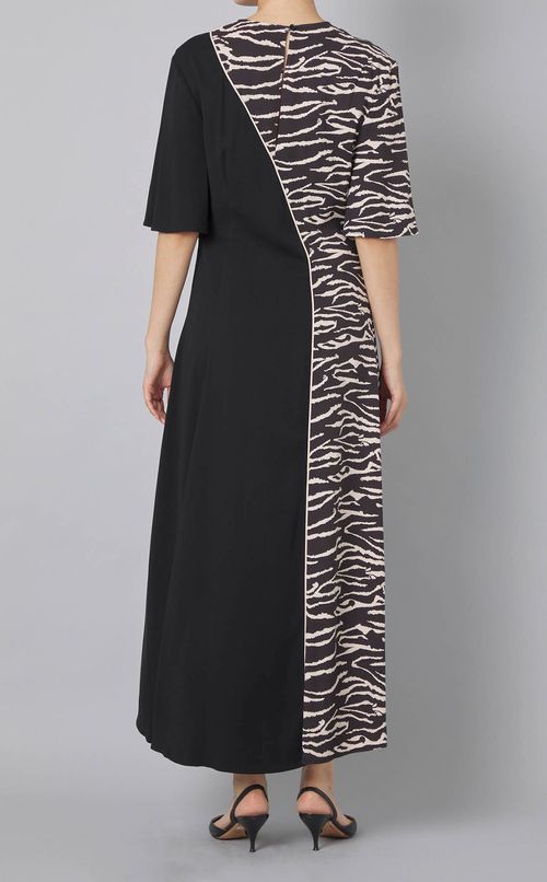 ゼブラプリン卜ロングワンピース
