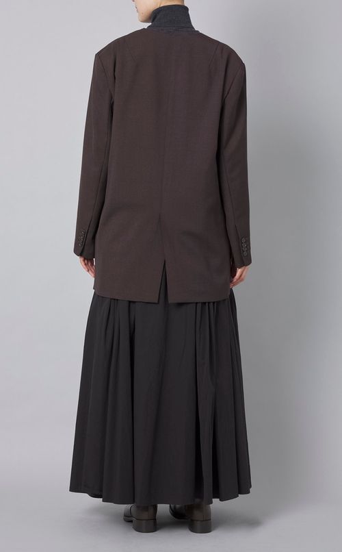 ノーカラーダブルブレストジャケット