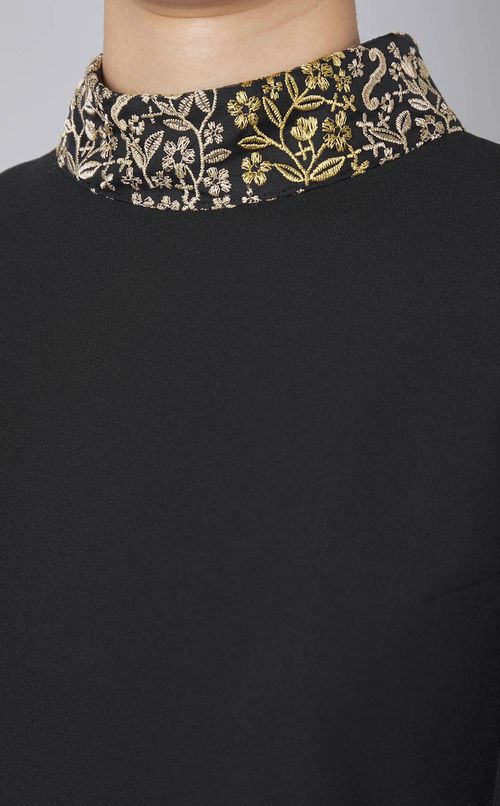 レースコンビダブルスリーブドレス