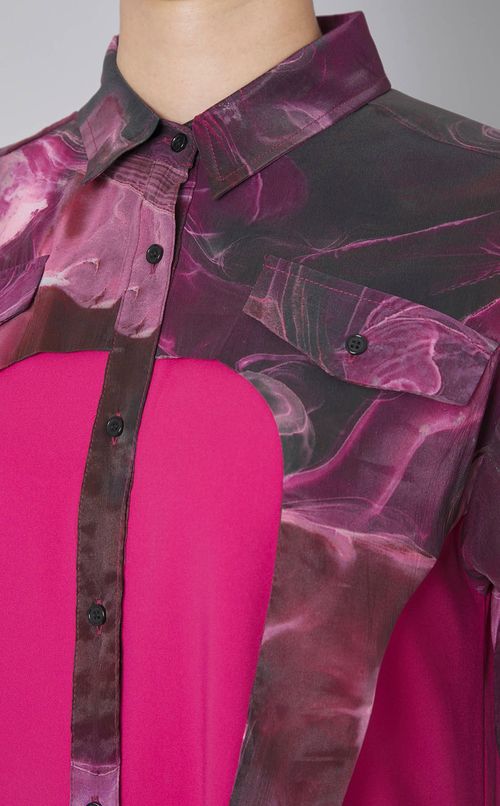 マーブルペイントイレヘムワンピース