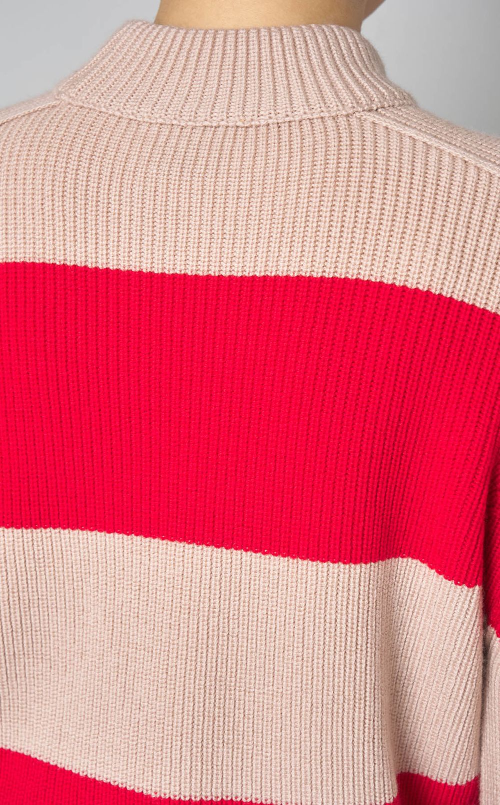 ウールワイドボーダークルーネックニット