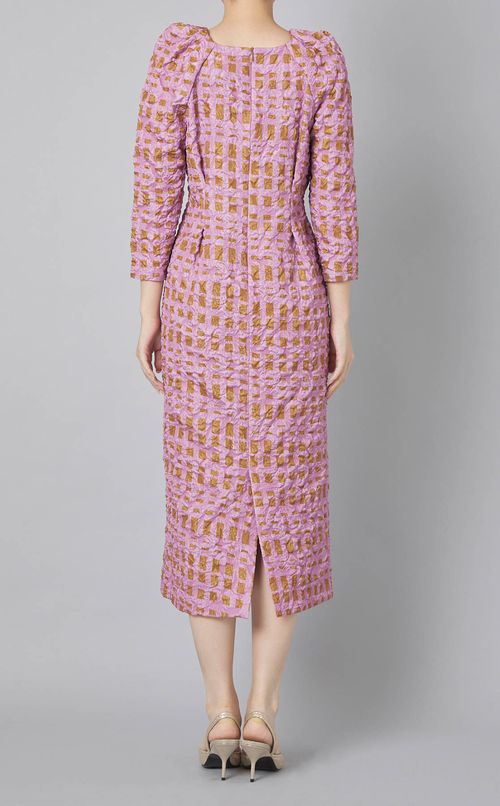 フラワージャガードチェックワンピース