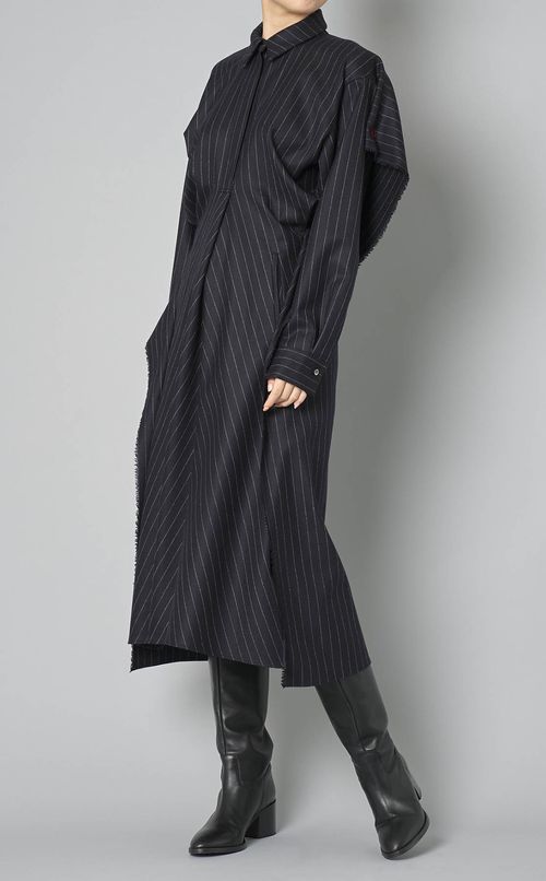 ピンストライプデザインスリーブワンピース