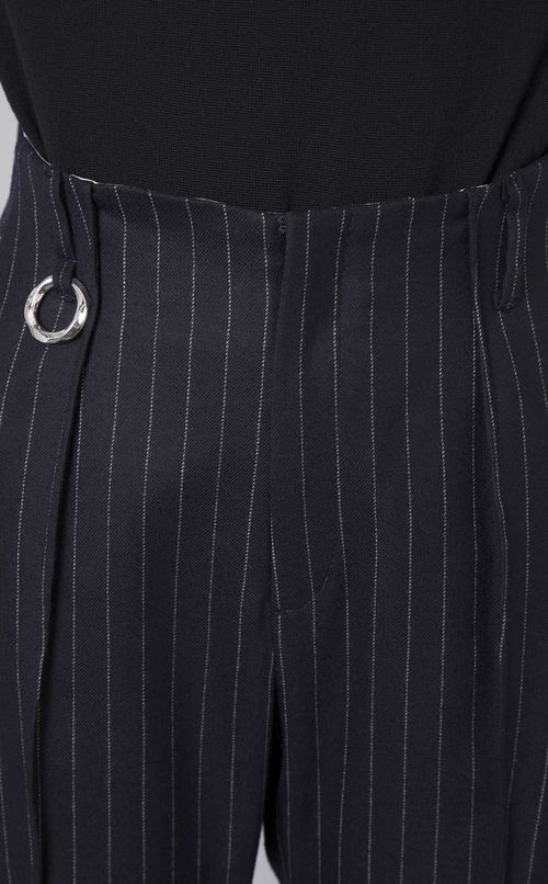 ピンストライプウールフレアパンツ