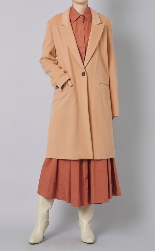 コットンギャザーシャツワンピース