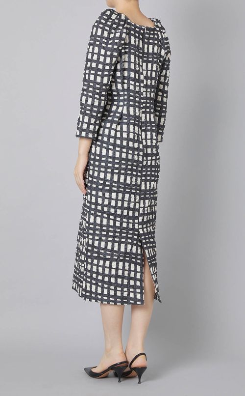 フラワージャガードチェックワンピース