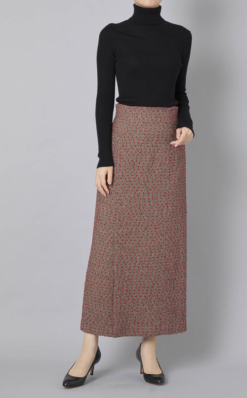 ツイードタイトロングスカート